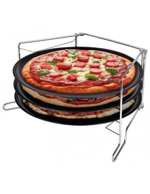 KOMPLET 3 FORM DO PIZZY ZE STELAŻEM KiNGHOFF KH-1480 KOMPLET 3 FORM DO PIZZY ZE STELAŻEM KiNGHOFF KH-1480