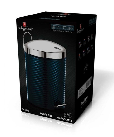KOSZ NA ŚMIECI 12L STAL NIERDZEWNA BERLINGER HAUS AQUAMARINE BH-6436 KOSZ NA ŚMIECI 12L STAL NIERDZEWNA BERLINGER HAUS AQUAMARINE BH-6436