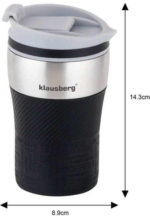 KUBEK TERMICZNY MAŁY 280ML KLAUSBERG CZARNY KB-7621 KUBEK TERMICZNY MAŁY 280ML KLAUSBERG CZARNY KB-7621