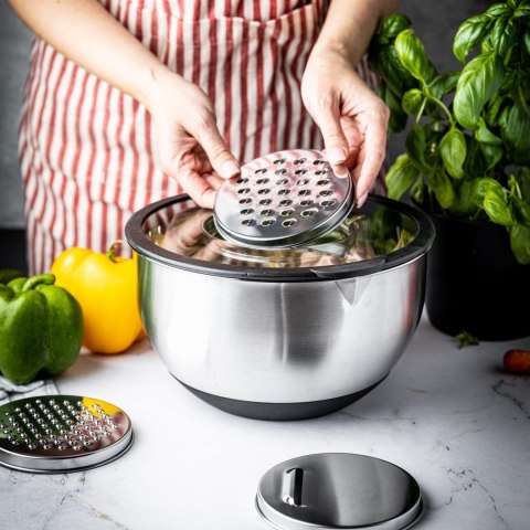 MISKA KUCHENNA WIELOFUNKCYJNA Z FUNKCJĄ TARKI DO WARZYW 24CM 5L 5 EL. KINGHOFF KH-1861 MISKA KUCHENNA WIELOFUNKCYJNA Z FUNKCJĄ TARKI DO WARZYW 24CM 5L 5 EL. KINGHOFF KH-1861