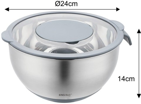 MISKA KUCHENNA WIELOFUNKCYJNA Z FUNKCJĄ TARKI DO WARZYW 24CM 5L 5 EL. KINGHOFF KH-1862 MISKA KUCHENNA WIELOFUNKCYJNA Z FUNKCJĄ TARKI DO WARZYW 24CM 5L 5 EL. KINGHOFF KH-1862