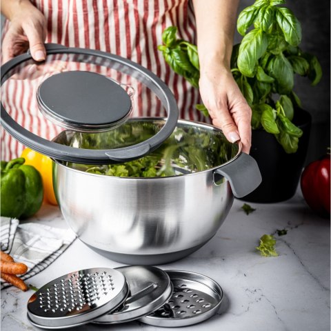 MISKA KUCHENNA WIELOFUNKCYJNA Z FUNKCJĄ TARKI DO WARZYW 24CM 5L 5 EL. KINGHOFF KH-1862 MISKA KUCHENNA WIELOFUNKCYJNA Z FUNKCJĄ TARKI DO WARZYW 24CM 5L 5 EL. KINGHOFF KH-1862