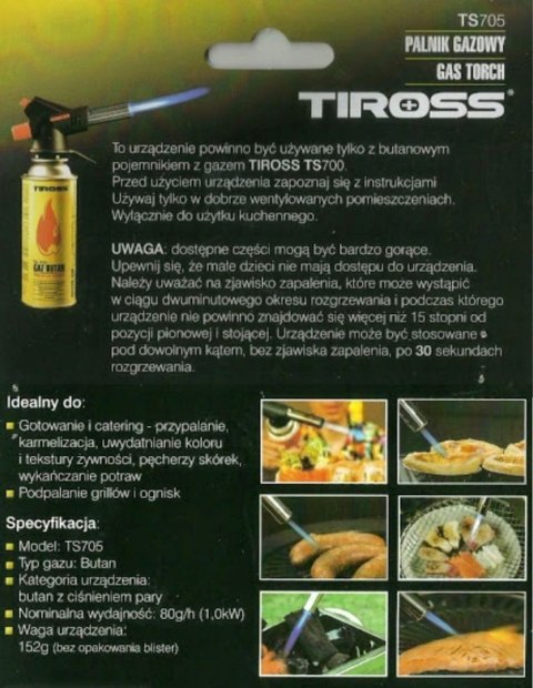 PALNIK GAZOWY LUTLAMPA LUTOWNICA GRILL TIROSS TS-705 PALNIK GAZOWY LUTLAMPA LUTOWNICA GRILL TIROSS TS-705
