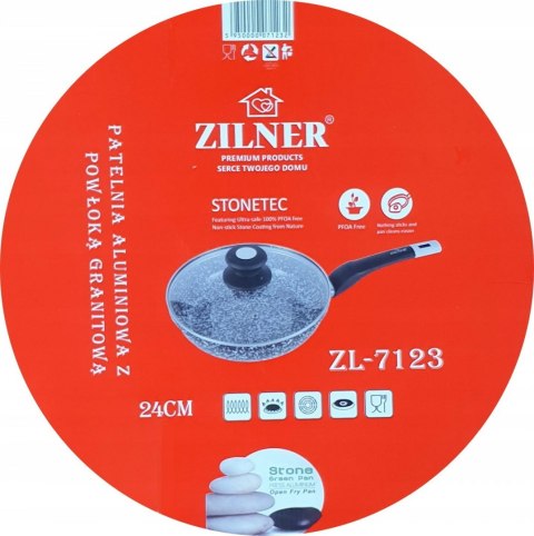 PATELNIA 24CM MARMUROWO-CERAMICZNA ZILNER ZL-7123 PATELNIA 24CM MARMUROWO-CERAMICZNA ZILNER ZL-7123