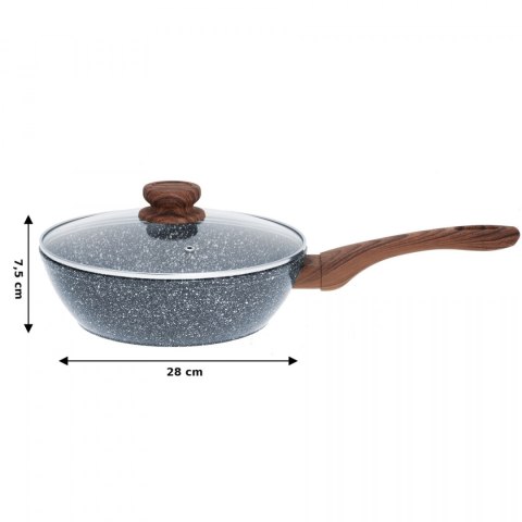 PATELNIA / WOK 28CM KiNGHOFF GRANIT WOOD KH-1171 / 1584 PATELNIA / WOK 28CM KiNGHOFF GRANIT WOOD KH-1171 / 1584