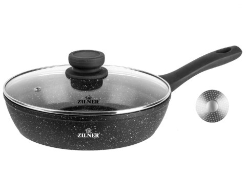 PATELNIA GŁĘBOKA 26CM 2.6L MARMUROWA Z POKRYWKĄ ZILNER ZL-7716 PATELNIA GŁĘBOKA 26CM 2.6L MARMUROWA Z POKRYWKĄ ZILNER ZL-7716