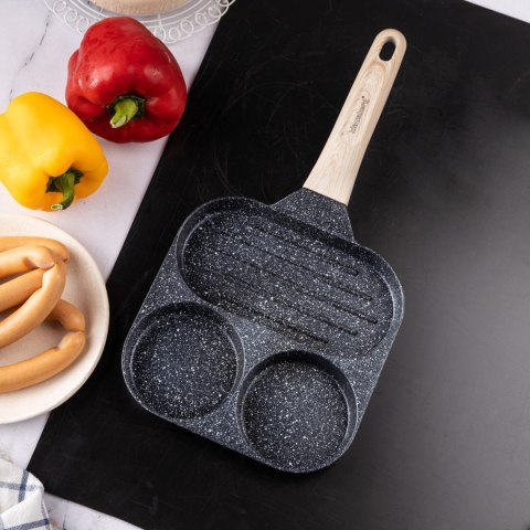 PATELNIA MARMURKOWA 3 W 1 DO JAJEK NALEŚNIKÓW PLACKÓW GRILL KLAUSBERG KB-7816 CZARNA PATELNIA MARMURKOWA 3 W 1 DO JAJEK NALEŚNIKÓW PLACKÓW GRILL KLAUSBERG KB-7816 CZARNA