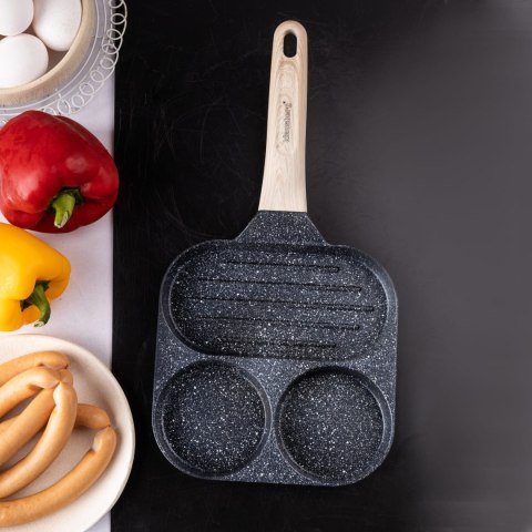 PATELNIA MARMURKOWA 3 W 1 DO JAJEK NALEŚNIKÓW PLACKÓW GRILL KLAUSBERG KB-7816 CZARNA PATELNIA MARMURKOWA 3 W 1 DO JAJEK NALEŚNIKÓW PLACKÓW GRILL KLAUSBERG KB-7816 CZARNA