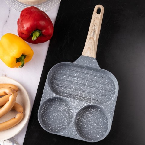 PATELNIA MARMURKOWA 3 W 1 DO JAJEK NALEŚNIKÓW PLACKÓW GRILL KLAUSBERG KB-7817 SZARA PATELNIA MARMURKOWA 3 W 1 DO JAJEK NALEŚNIKÓW PLACKÓW GRILL KLAUSBERG KB-7817 SZARA
