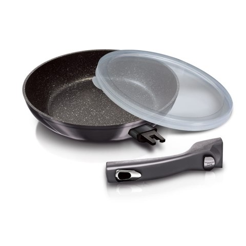 PATELNIA Z POWŁ. GRANITOWĄ Z ODPINANĄ RĄCZKĄ 28cm BERLINGER HAUS Carbon Pro BH-6913 PATELNIA Z POWŁ. GRANITOWĄ Z ODPINANĄ RĄCZKĄ 28cm BERLINGER HAUS Carbon Pro BH-6913