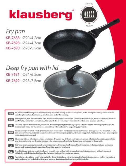 PATELNIA Z POWŁOKĄ MARMUROWĄ NON-STICK 28CM KLAUSBERG KB-7690 PATELNIA Z POWŁOKĄ MARMUROWĄ NON-STICK 28CM KLAUSBERG KB-7690