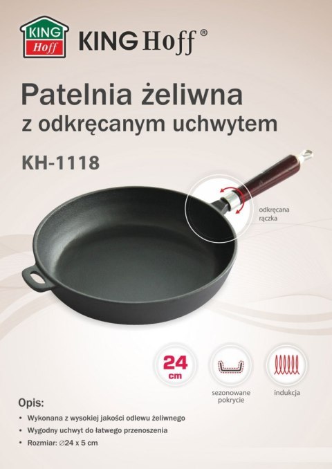 PATELNIA ŻELIWNA 24cm KiNGHOFF KH-1118 PATELNIA ŻELIWNA 24cm KiNGHOFF KH-1118