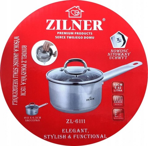 RONDEL STALOWY 0.6L / 12CM Z WYLEWKĄ ZILNER ZL-6111 RONDEL STALOWY 0.6L / 12CM Z WYLEWKĄ ZILNER ZL-6111