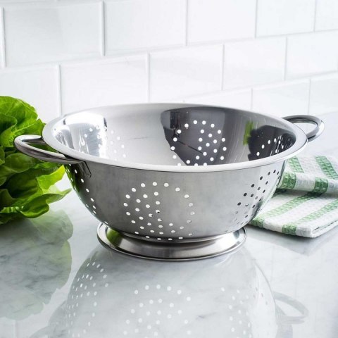 STALOWY DURSZLAK 24cm Z UCHWYTAMI KiNGHOFF KH-1235 STALOWY DURSZLAK 24cm Z UCHWYTAMI KiNGHOFF KH-1235