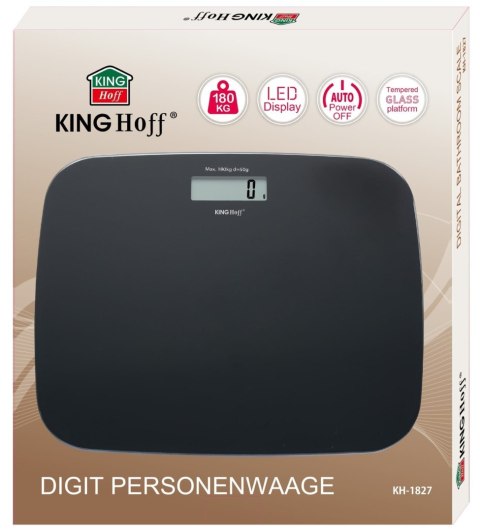 WAGA ŁAZIENKOWA SZKLANA 180KG KINGHOFF KH-1827 WAGA ŁAZIENKOWA SZKLANA 180KG KINGHOFF KH-1827