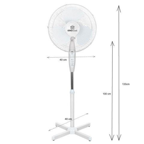 WENTYLATOR PODŁOGOWY KINGCOOL 40cm KC-2124 WENTYLATOR PODŁOGOWY KINGCOOL 40cm KC-2124