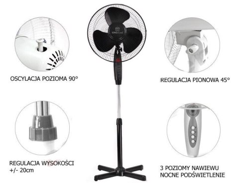WENTYLATOR PODŁOGOWY KINGCOOL 40cm KC-2124 WENTYLATOR PODŁOGOWY KINGCOOL 40cm KC-2124