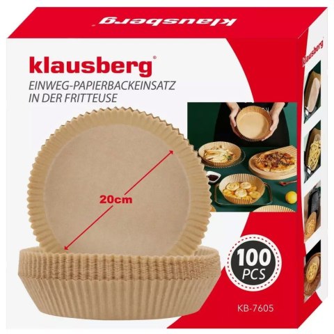 WKŁADY PAPIEROWE DO FRYTOWNICY 20CM 100 SZT. KLAUSBERG KB-7605 WKŁADY PAPIEROWE DO FRYTOWNICY 20CM 100 SZT. KLAUSBERG KB-7605