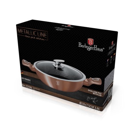 WOK GARNEK GRANITOWY 28cm 3.8L BERLINGER HAUS METALLIC LINE ROSE GOLD BH-1519N WOK GARNEK GRANITOWY 28cm 3.8L BERLINGER HAUS METALLIC LINE ROSE GOLD BH-1519N