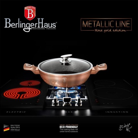 WOK GARNEK GRANITOWY 28cm 3.8L BERLINGER HAUS METALLIC LINE ROSE GOLD BH-1519N WOK GARNEK GRANITOWY 28cm 3.8L BERLINGER HAUS METALLIC LINE ROSE GOLD BH-1519N