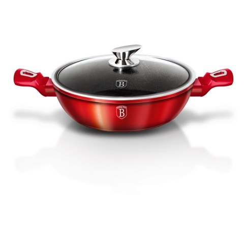 WOK GARNEK GRANITOWY 32CM 4.9L BERLINGER HAUS METALLIC LINE BURGUNDY BH-1264-N WOK GARNEK GRANITOWY 32CM 4.9L BERLINGER HAUS METALLIC LINE BURGUNDY BH-1264-N