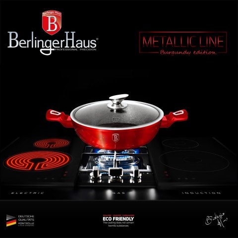 WOK GARNEK GRANITOWY 32CM 4.9L BERLINGER HAUS METALLIC LINE BURGUNDY BH-1264-N WOK GARNEK GRANITOWY 32CM 4.9L BERLINGER HAUS METALLIC LINE BURGUNDY BH-1264-N