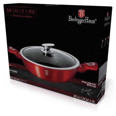 WOK GARNEK GRANITOWY 32CM 4.9L BERLINGER HAUS METALLIC LINE BURGUNDY BH-1264-N WOK GARNEK GRANITOWY 32CM 4.9L BERLINGER HAUS METALLIC LINE BURGUNDY BH-1264-N
