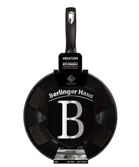 WOK GRANITOWY 28cm BERLINGER HAUS BLACK SILVER BH-1848 WOK GRANITOWY 28cm BERLINGER HAUS BLACK SILVER BH-1848