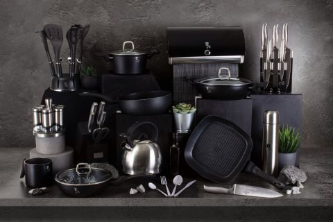WOK GRANITOWY 28cm BERLINGER HAUS BLACK SILVER BH-1848 WOK GRANITOWY 28cm BERLINGER HAUS BLACK SILVER BH-1848