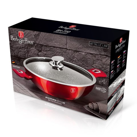 WOK Z POWŁOKĄ GRANITOWĄ 30CM 4L BERLINGER HAUS BURGUNDY BH-7110 WOK Z POWŁOKĄ GRANITOWĄ 30CM 4L BERLINGER HAUS BURGUNDY BH-7110