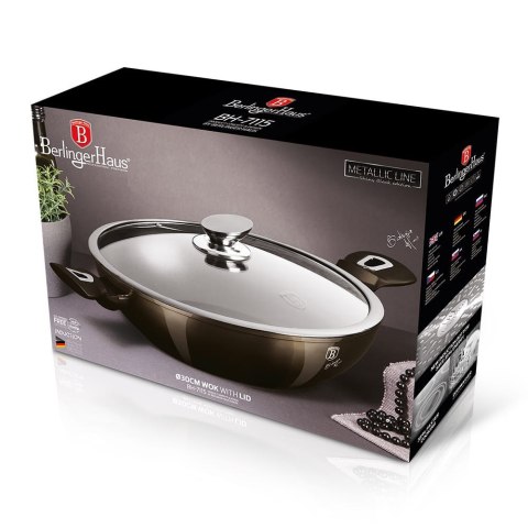 WOK Z POWŁOKĄ GRANITOWĄ 30CM 4L BERLINGER HAUS SHINY BLACK BH-7115 WOK Z POWŁOKĄ GRANITOWĄ 30CM 4L BERLINGER HAUS SHINY BLACK BH-7115