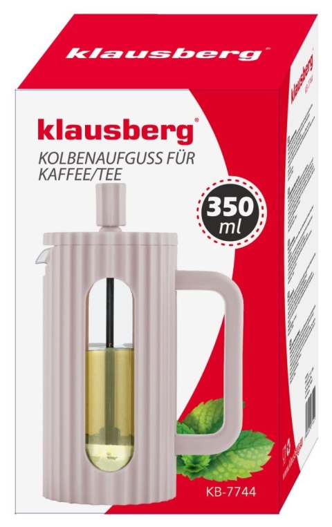 ZAPARZACZ DO HERBATY KAWY SZKLANY FRENCH PRESS 350 ML BEŻOWY KLAUSBERG KB-7744 ZAPARZACZ DO HERBATY KAWY SZKLANY FRENCH PRESS 350 ML BEŻOWY KLAUSBERG KB-7744