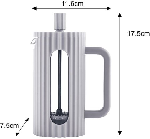 ZAPARZACZ DO HERBATY KAWY SZKLANY FRENCH PRESS 350 ML SZARY KLAUSBERG KB-7742 ZAPARZACZ DO HERBATY KAWY SZKLANY FRENCH PRESS 350 ML SZARY KLAUSBERG KB-7742