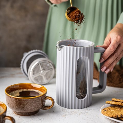 ZAPARZACZ DO HERBATY KAWY SZKLANY FRENCH PRESS 350 ML SZARY KLAUSBERG KB-7742 ZAPARZACZ DO HERBATY KAWY SZKLANY FRENCH PRESS 350 ML SZARY KLAUSBERG KB-7742