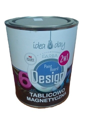 Farba tablicowo - magnetyczna 2w1 0,75L. CZARNA MATOWA IDEA DAY Farba tablicowo - magnetyczna 2w1 0,75L. CZARNA MATOWA IDEA DAY