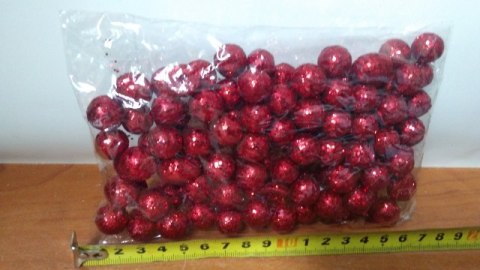 Kulki brokat 100szt. BIAŁE/CZERWONE | GMG96307-100 Kulki brokat 100szt. BIAŁE/CZERWONE | GMG96307-100