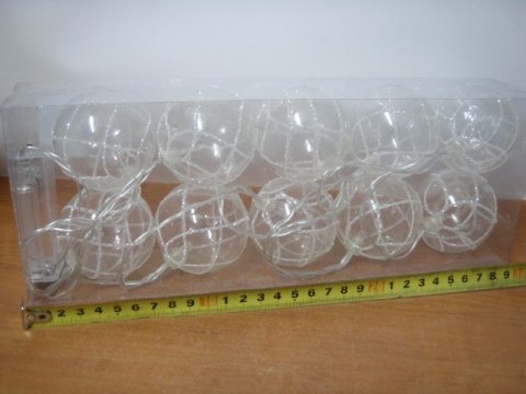 Lampki/bombki 10szt. przezroczyste z brokatem na baterie | XMD-16052 Lampki/bombki 10szt. przezroczyste z brokatem na baterie | XMD-16052