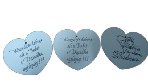 Serce 3szt. zawieszka 8cm BABCIA /DZIADEK NR15 Serce 3szt. zawieszka 8cm BABCIA /DZIADEK NR15