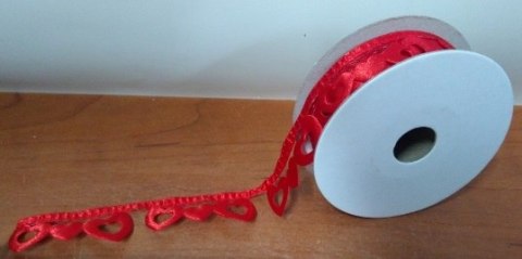 Wstążka samoprzylepna 3m x 2,5cm SERCE czerwone | RBS-3HT Wstążka samoprzylepna 3m x 2,5cm SERCE czerwone | RBS-3HT