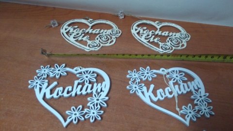 Zawieszka drewno ażur 2szt. SERCE Kocham Cię Zawieszka drewno ażur 2szt. SERCE Kocham Cię