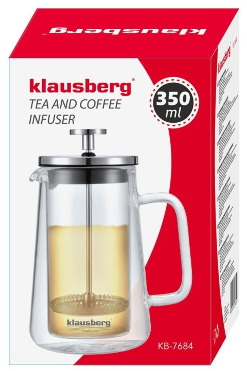 ZAPARZACZ DO KAWY/HERBATY 0,35L FRENCH PRESS KLAUSBERG KB-7684 ZAPARZACZ DO KAWY/HERBATY 0,35L FRENCH PRESS KLAUSBERG KB-7684