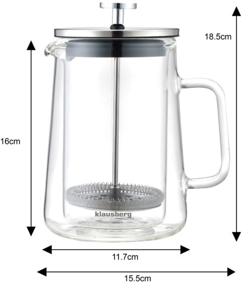 ZAPARZACZ DO KAWY/HERBATY 0,60L FRENCH PRESS KLAUSBERG KB-7685 ZAPARZACZ DO KAWY/HERBATY 0,60L FRENCH PRESS KLAUSBERG KB-7685