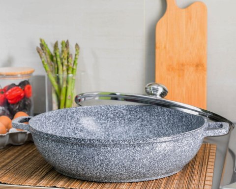ZESTAW 2 GARNKÓW WOKÓW Z POWŁOKĄ MARMUROWĄ 28 / 32CM ZILNER GREY ZL-8609 ZESTAW 2 GARNKÓW WOKÓW Z POWŁOKĄ MARMUROWĄ 28 / 32CM ZILNER GREY ZL-8609