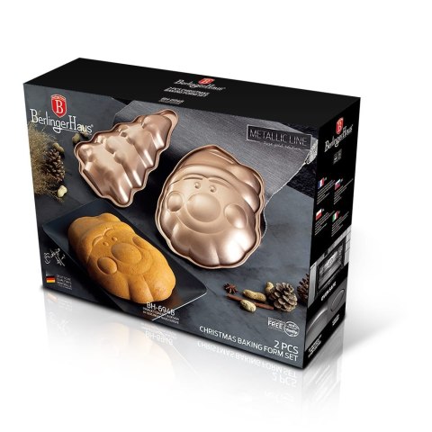 ZESTAW 2 ŚWIĄTECZNYCH FOREMEK DO PIECZENIA CIASTEK BERLINGER HAUS ROSE GOLD BH-6948 ZESTAW 2 ŚWIĄTECZNYCH FOREMEK DO PIECZENIA CIASTEK BERLINGER HAUS ROSE GOLD BH-6948