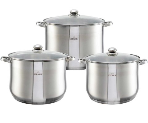 ZESTAW 3 GARNKÓW GASTRONOMICZNYCH 16 20 23L ZILNER ZL-7352 ZESTAW 3 GARNKÓW GASTRONOMICZNYCH 16 20 23L ZILNER ZL-7352