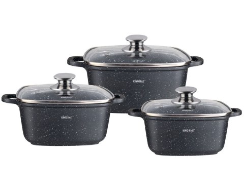 ZESTAW 3 GARNKÓW KWADRATOWYCH 2,8 , 4,4 , 6.5L KINGHOFF KH-1607 ZESTAW 3 GARNKÓW KWADRATOWYCH 2,8 , 4,4 , 6.5L KINGHOFF KH-1607