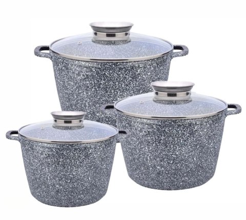 ZESTAW 3 GARNKÓW MARMUROWYCH 14L + 10L + 6.2L ZILNER GREY ZL-8557 ZESTAW 3 GARNKÓW MARMUROWYCH 14L + 10L + 6.2L ZILNER GREY ZL-8557