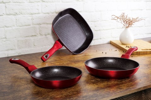 ZESTAW 3 PATELNI GRANITOWYCH 20/24/28CM BERLINGER HAUS METALLIC LINE BURGUNDY BH-1289-N ZESTAW 3 PATELNI GRANITOWYCH 20/24/28CM BERLINGER HAUS METALLIC LINE BURGUNDY BH-1289-N