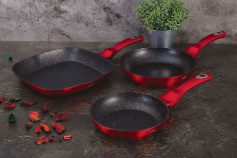 ZESTAW 3 PATELNI GRANITOWYCH 20/24/28CM BERLINGER HAUS METALLIC LINE BURGUNDY BH-1289-N ZESTAW 3 PATELNI GRANITOWYCH 20/24/28CM BERLINGER HAUS METALLIC LINE BURGUNDY BH-1289-N