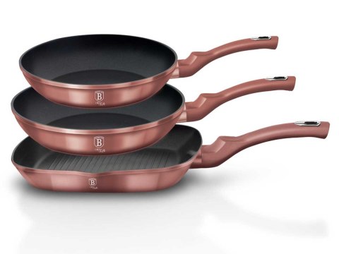 ZESTAW 3 PATELNI GRANITOWYCH 20/24/28CM BERLINGER HAUS METALLIC LINE i-ROSE BH-6041 ZESTAW 3 PATELNI GRANITOWYCH 20/24/28CM BERLINGER HAUS METALLIC LINE i-ROSE BH-6041